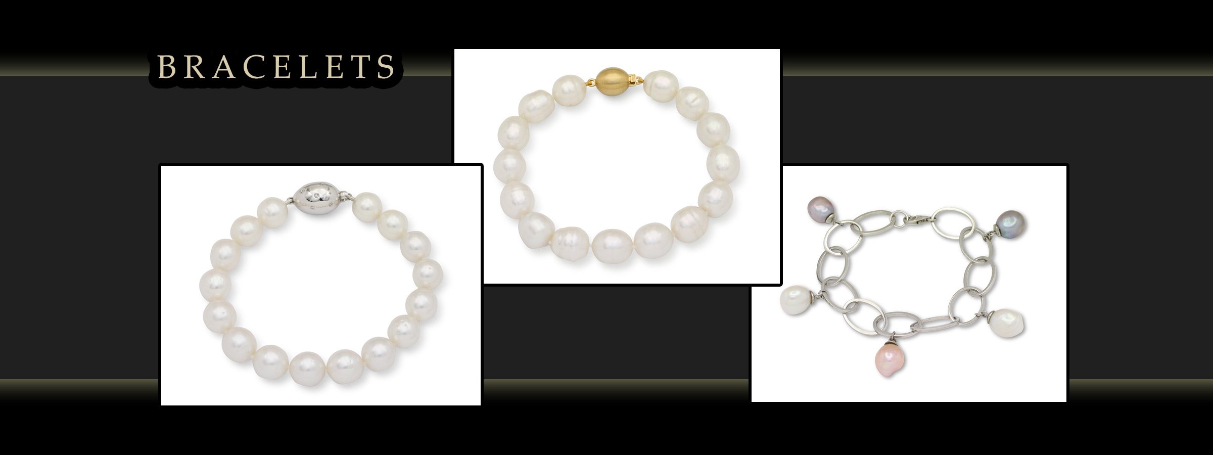 girls love pearls bracelets white and yellow gold