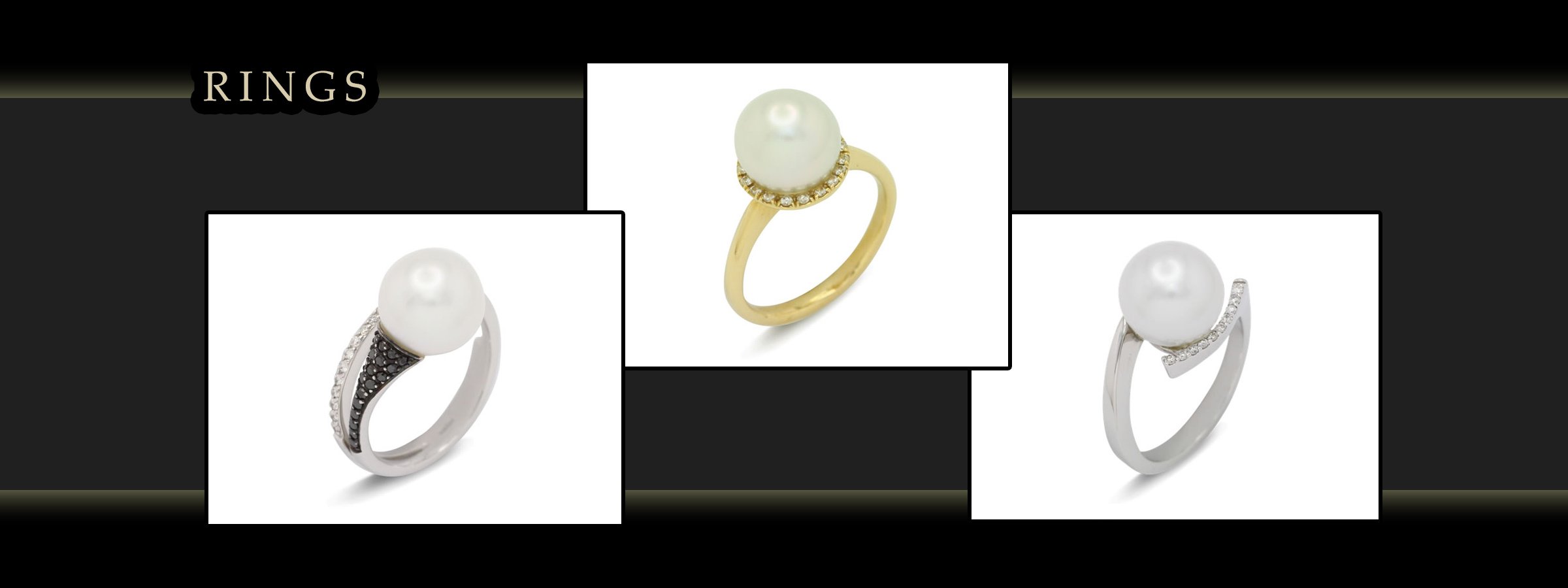 girls love pearls rings with white and yellow gold images