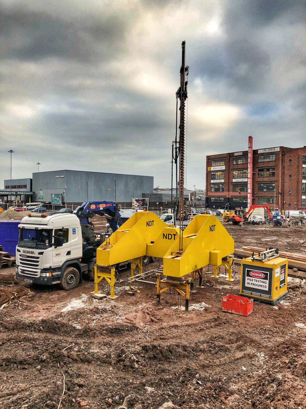 Static pile load testing throughout the UK with NDT Services Ltd in