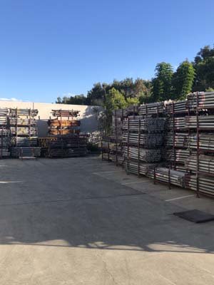 materials on pallets in yard
