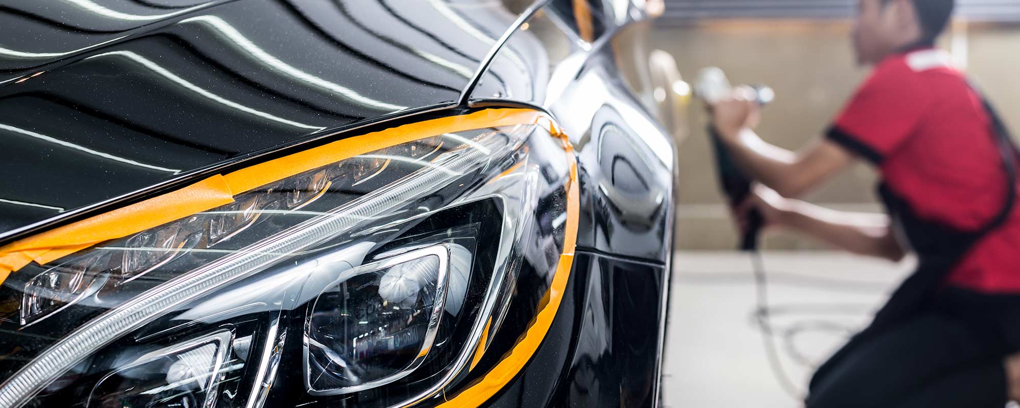 Front view of the automobile after polish 