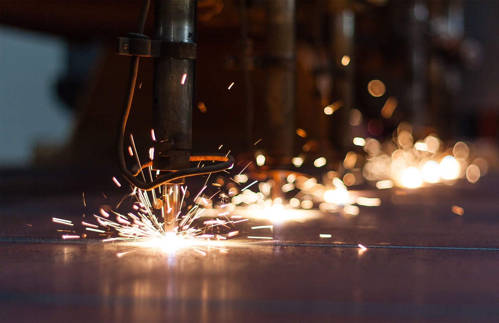CNC LPG cutting with sparks