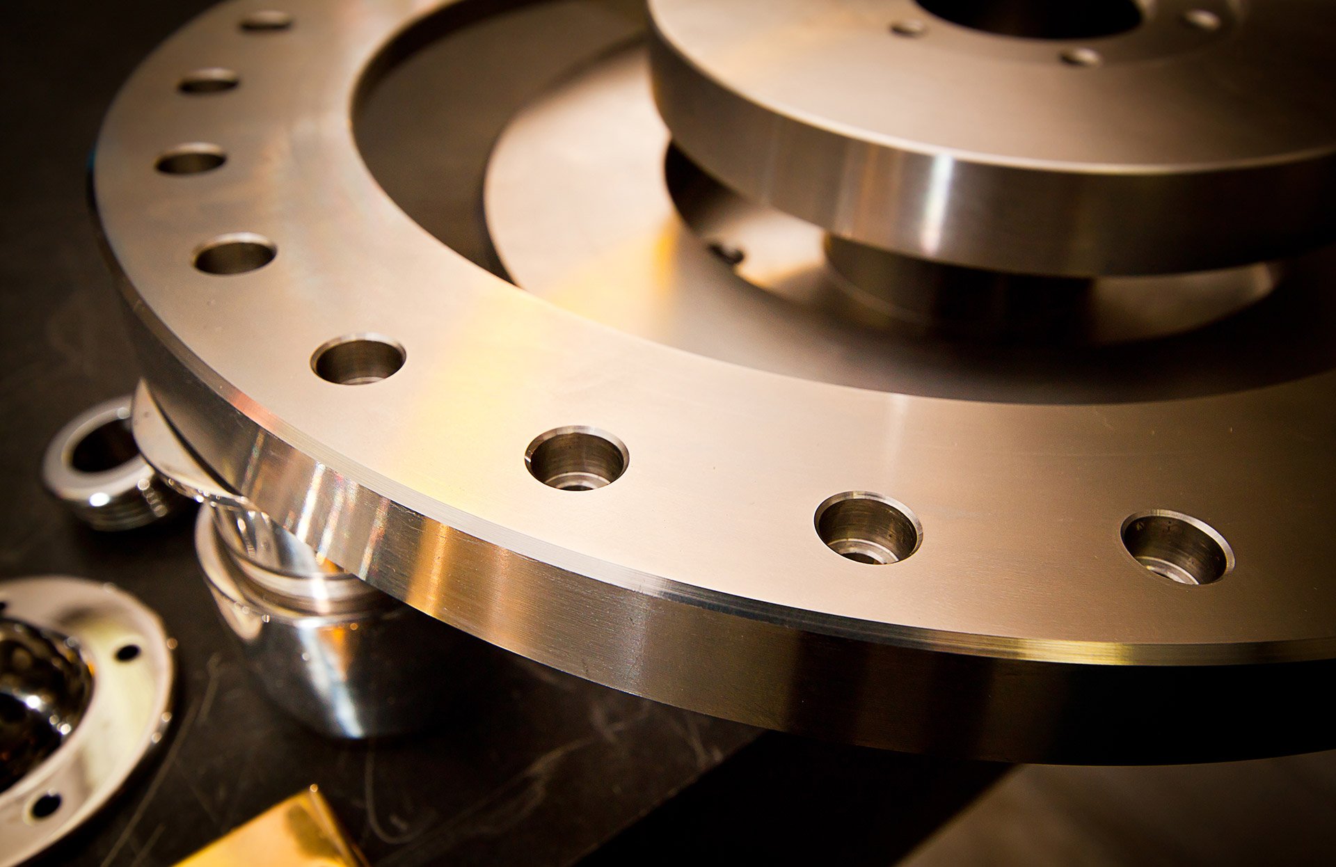 Custom-milled machine part made with CNC machine