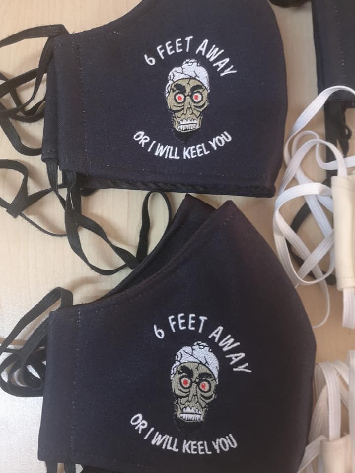 Masks in Durban Letembi Embroidery