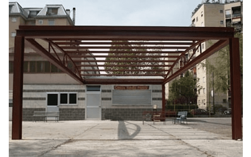 Tettoie in metallo milano altana carpenterie metalliche Tettoia in acciaio zincato