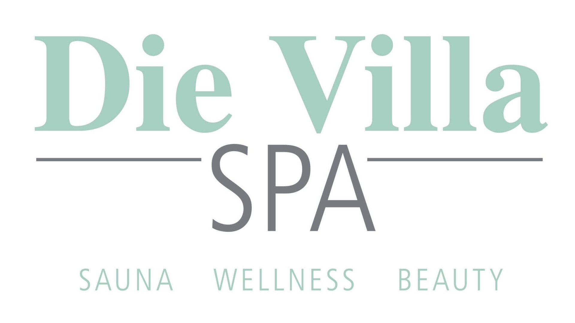 Das Logo für die Villa Spa ist ein Sauna-, Wellness- und Beauty-Spa.