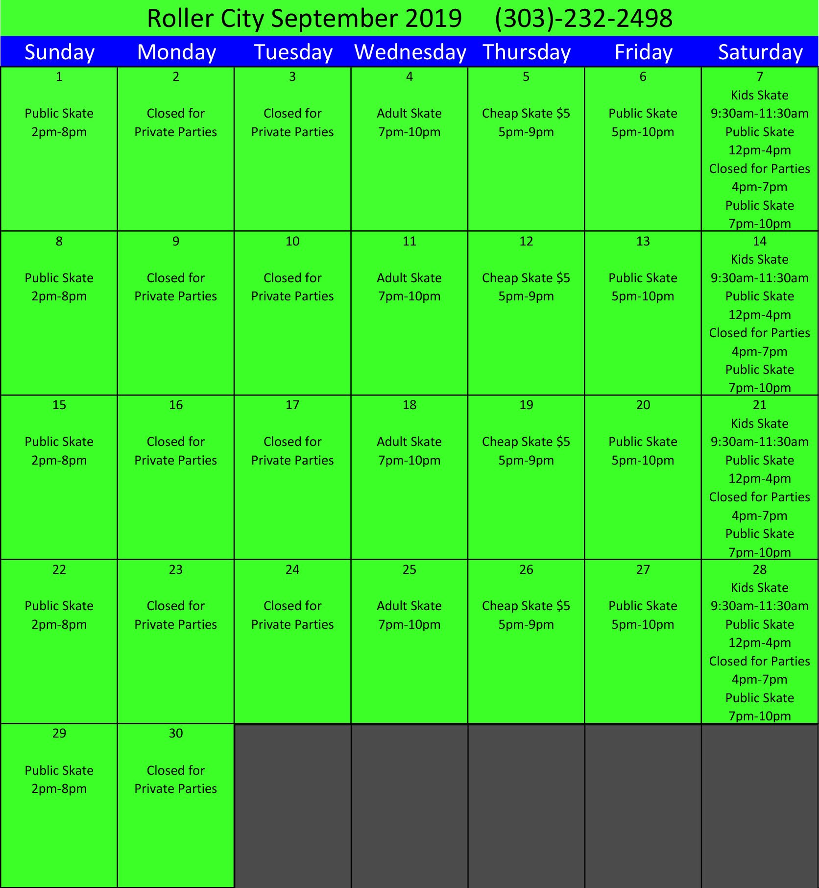Skating Rink Events Lakewood, CO Roller City West
