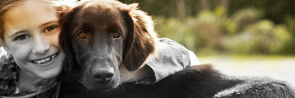 young girl and her dog