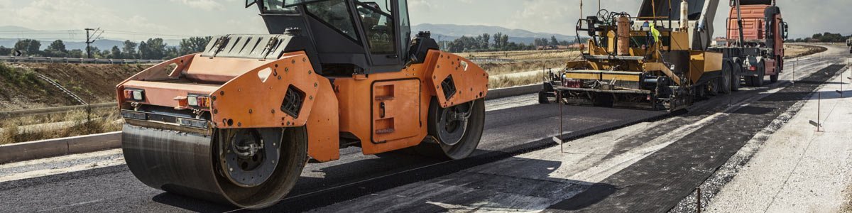 active asphalt road construction