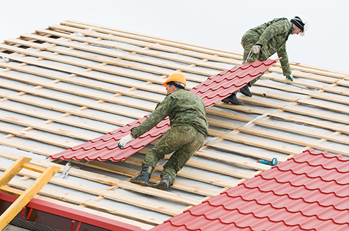 Roof installation being done by professional