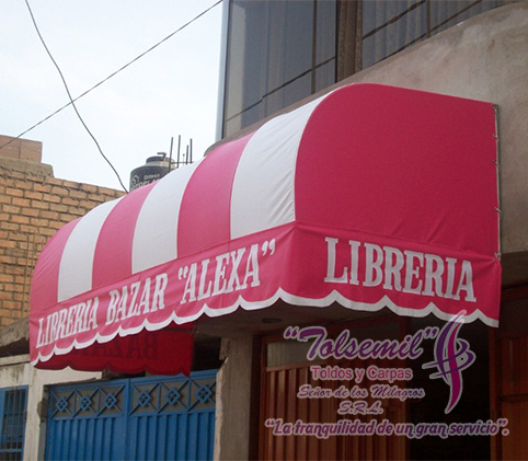 TOLDOS Y CARPAS SEÑOR DE LOS MILAGROS S.R.L. “TOLSEMIL” toldo de una libreria