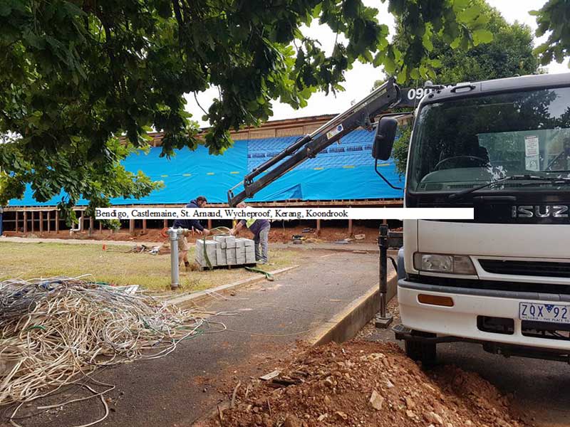 commercial building being raised