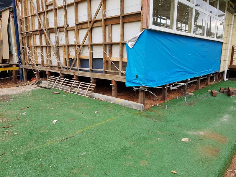 commercial building being restumped