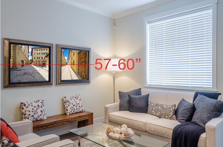 How high should you hang art?