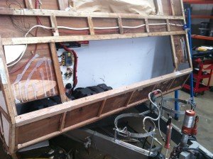 glass installed onto a wooden frame