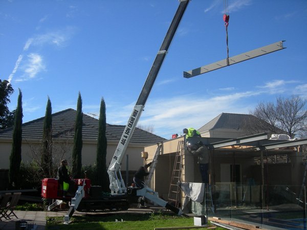 crane with building material