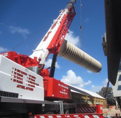 inferior view of crane