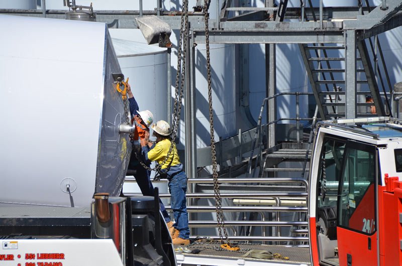 workers working on installation