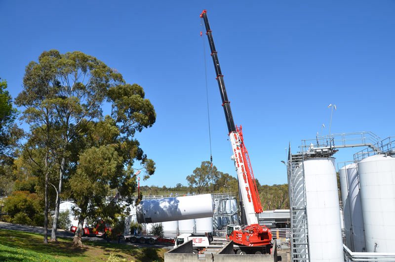 view of crane and cylinders
