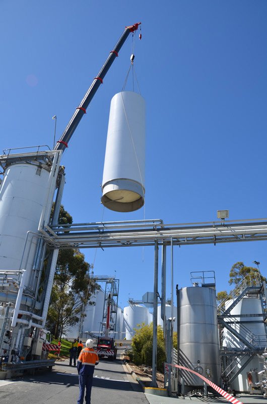 putting in white cylinder