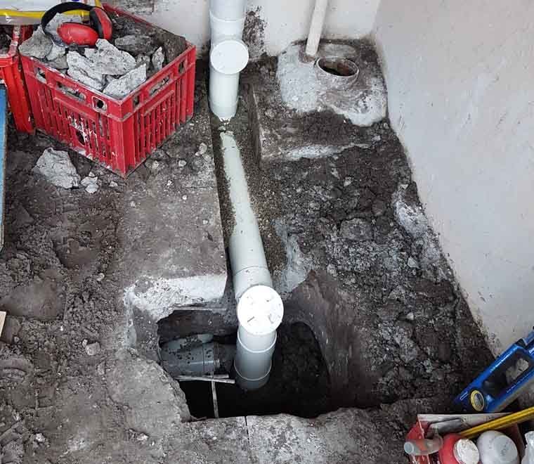 shower with one dark wall