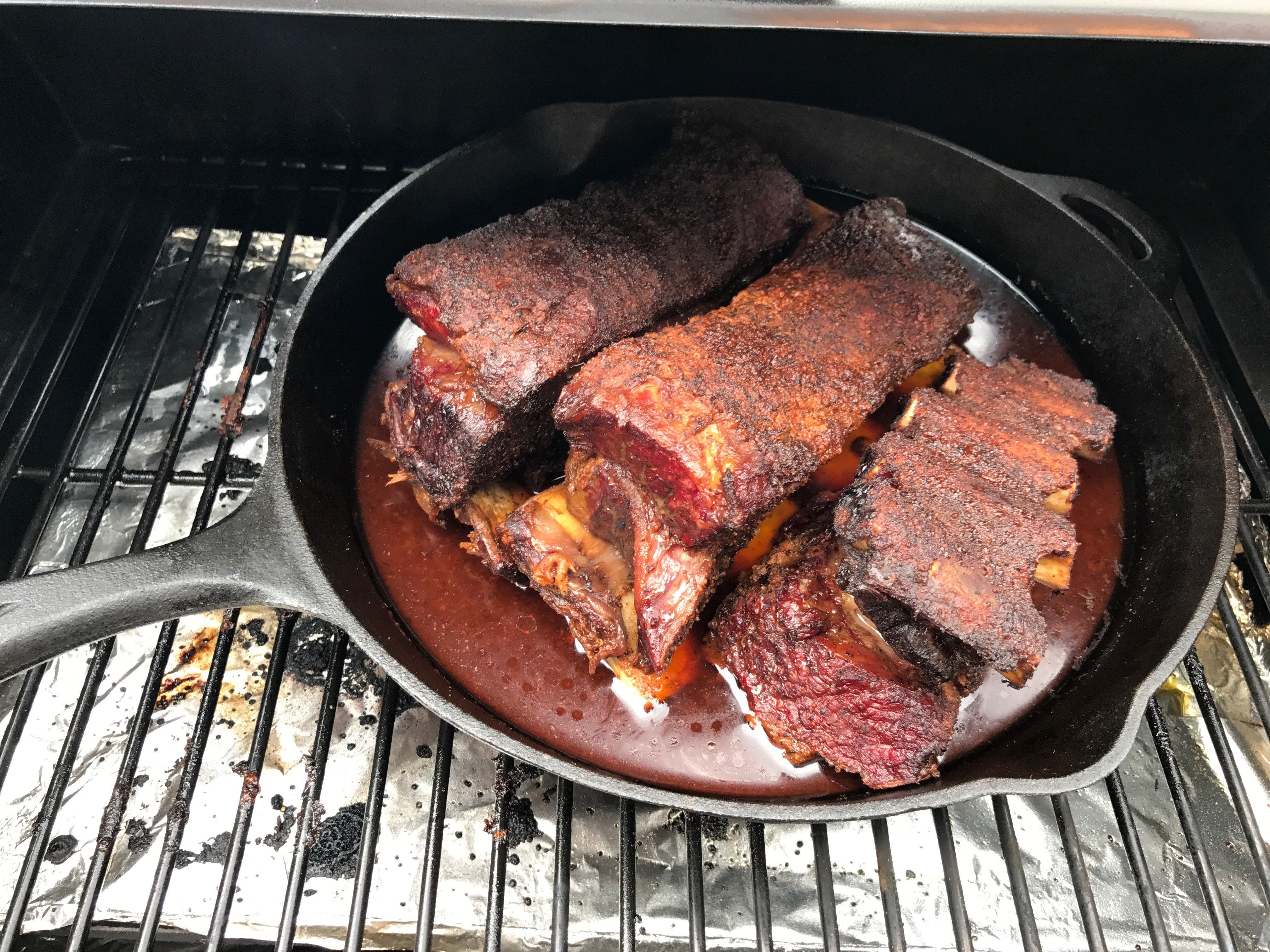 Pecan Smoked Skillet Beef Short Ribs