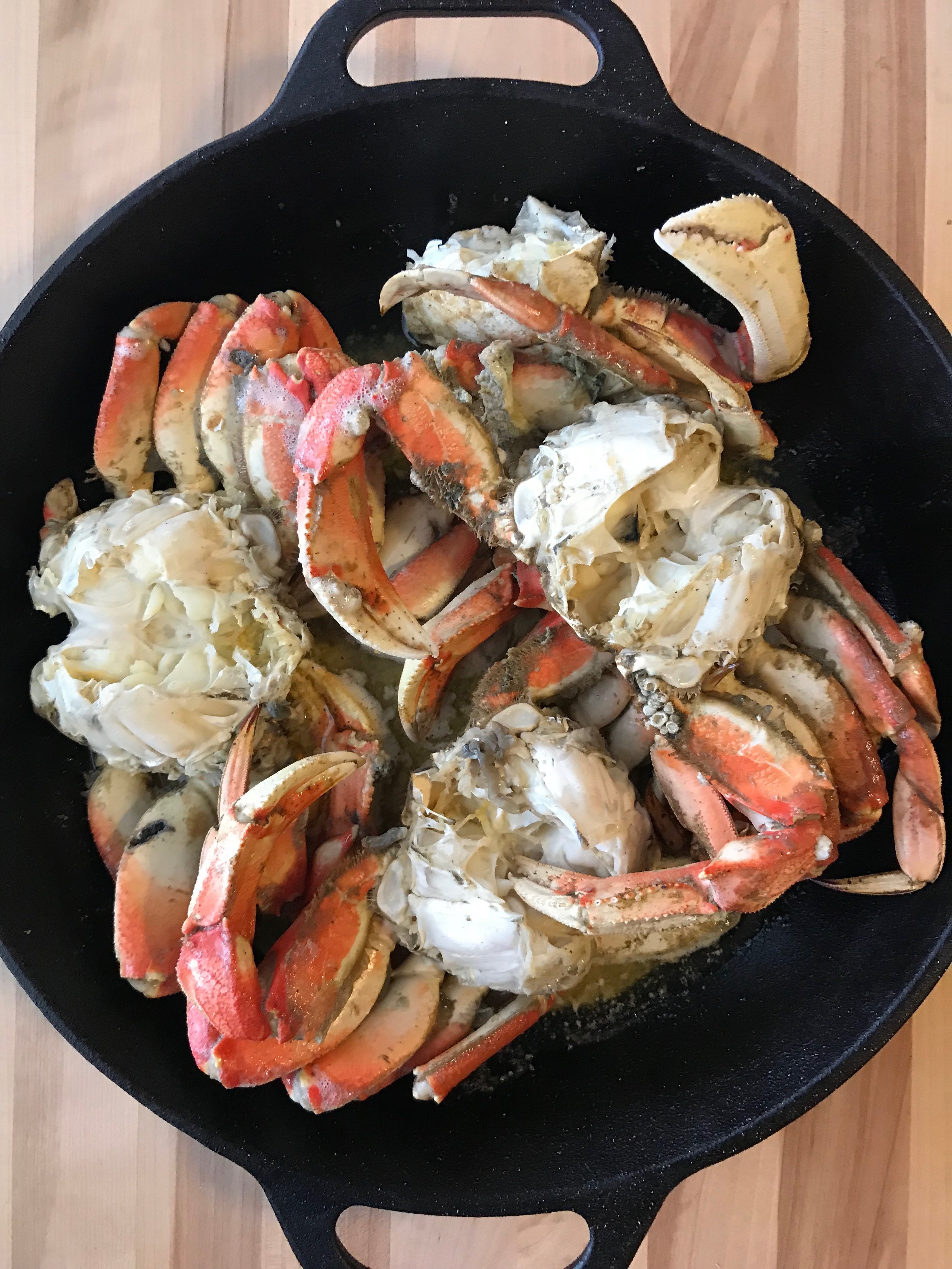 Skillet Smoked Crab Legs
