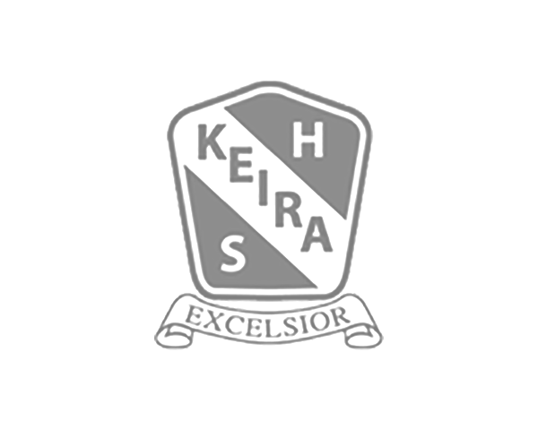 A black and white logo for keira s excelsior
