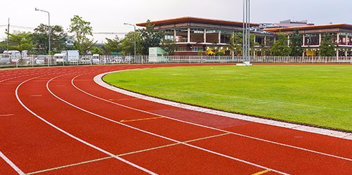 View of the racing track after sanding 