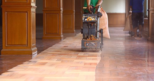 View of the racing track after sanding 