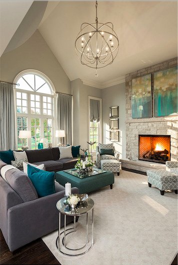 Living Room Color Combo – Navy and Teal Fall Vibes