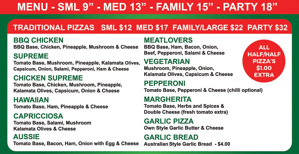 Italian Pizza Bar Serving Pizza, Pasta, Kebabs and Ribs Coomera