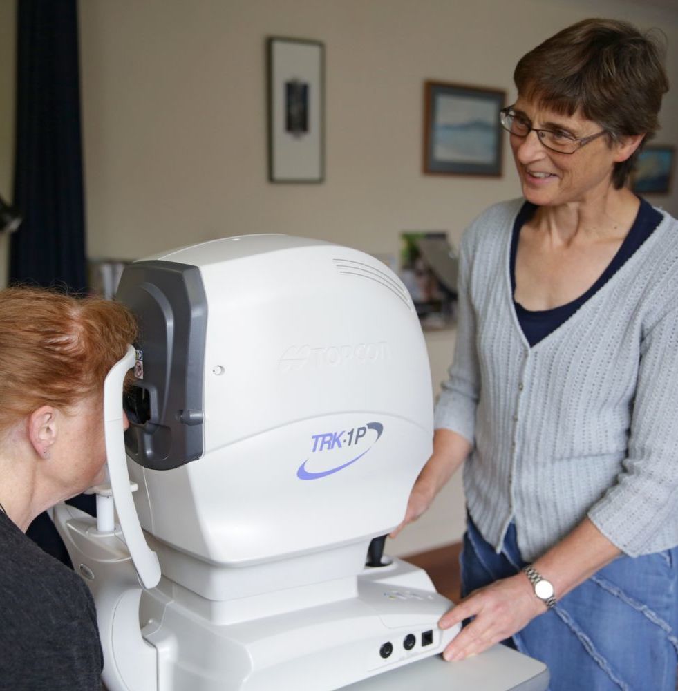 Woman receiving eye examinations at our South Westland clinic