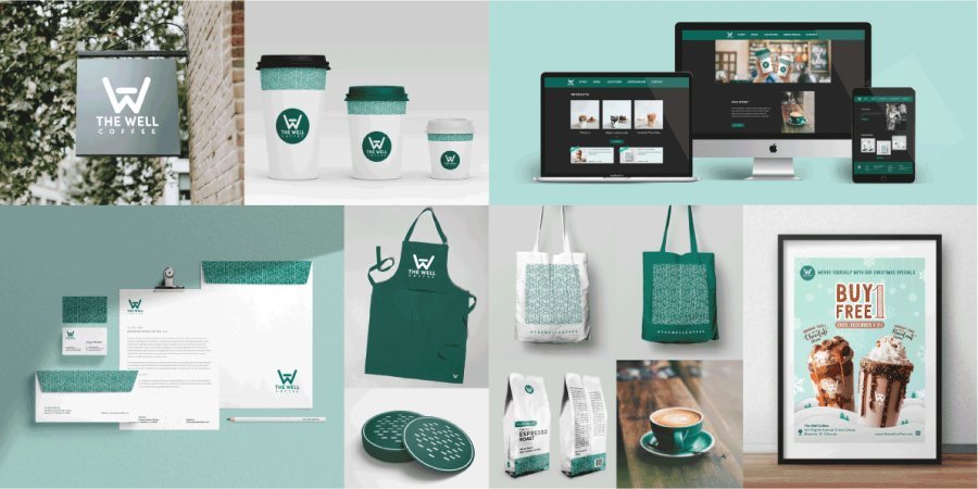 Bộ nhận diện thương hiệu trong đồ án cuối khóa của học viên  tại Green Academy