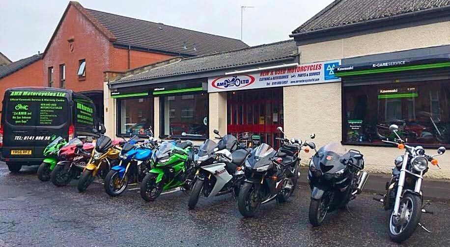 Motorbike accessories at AMR Motorcycles Ltd, Renfrew