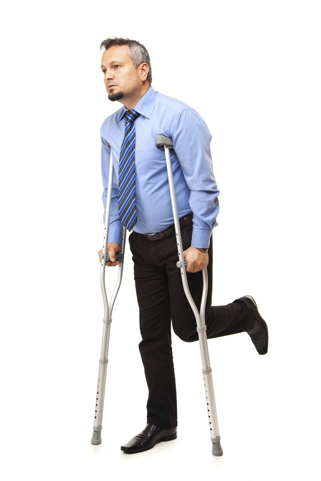 Walking aid used by a man