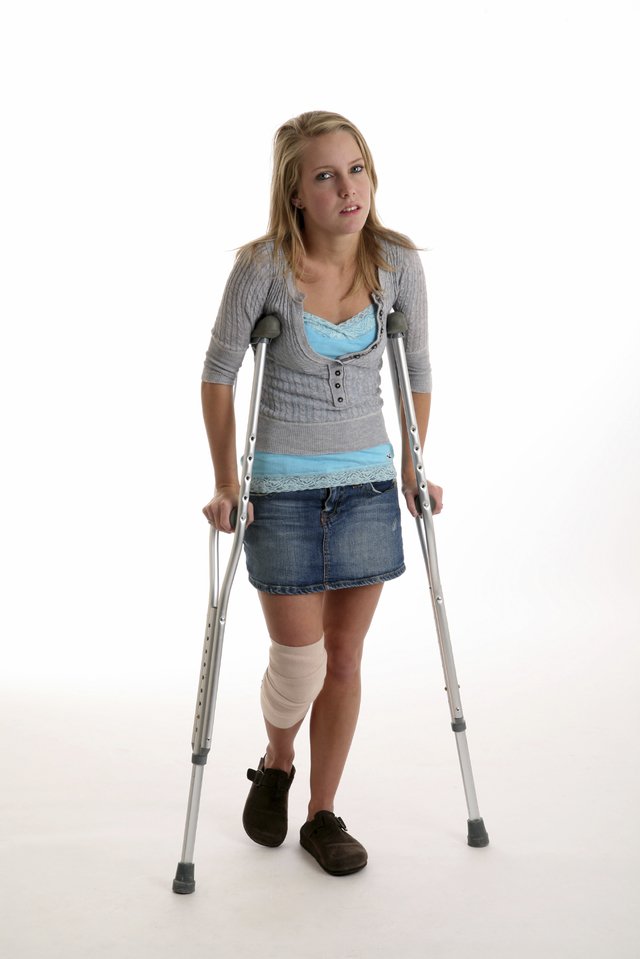Walking aids using by a woman