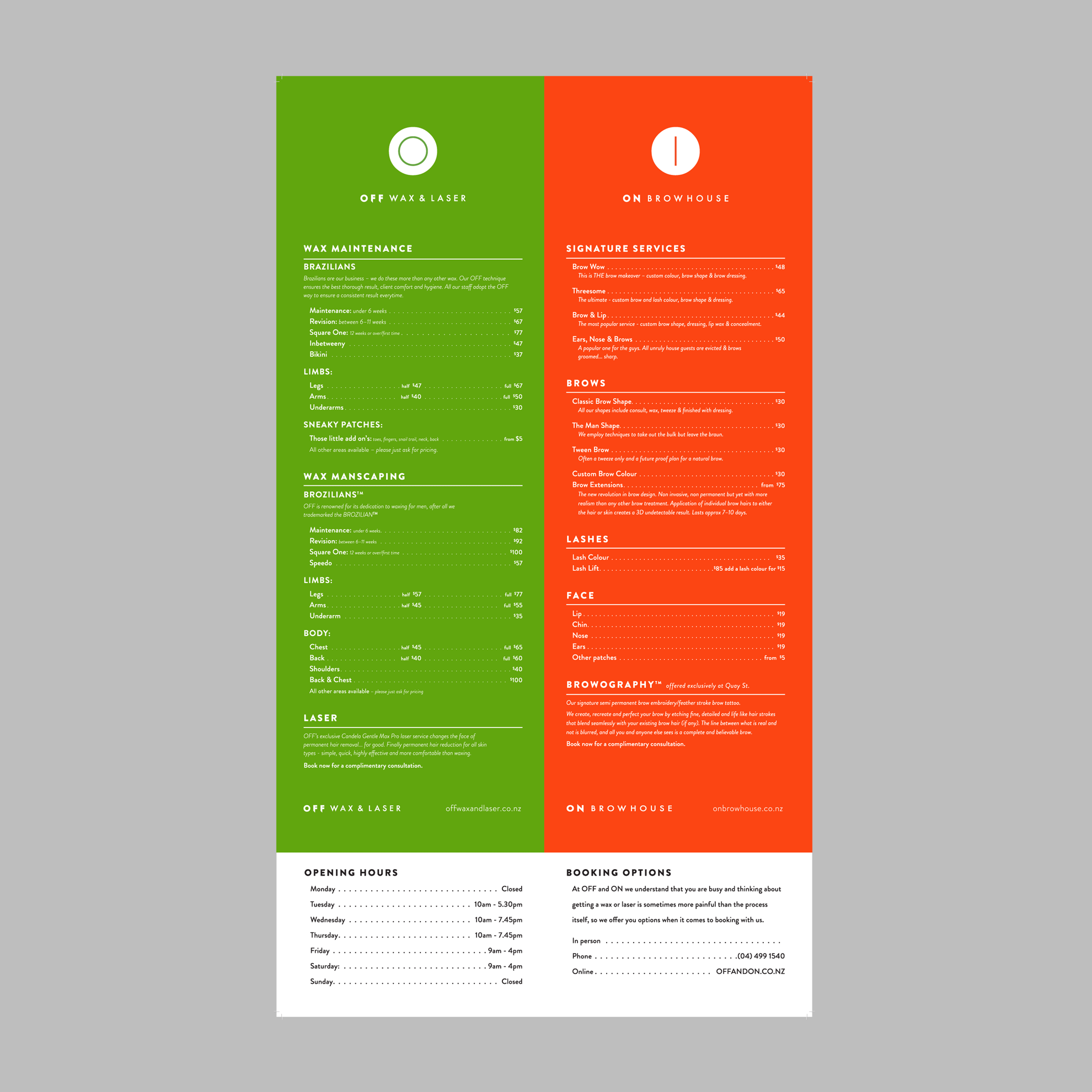 Digitally printed menu applied to window