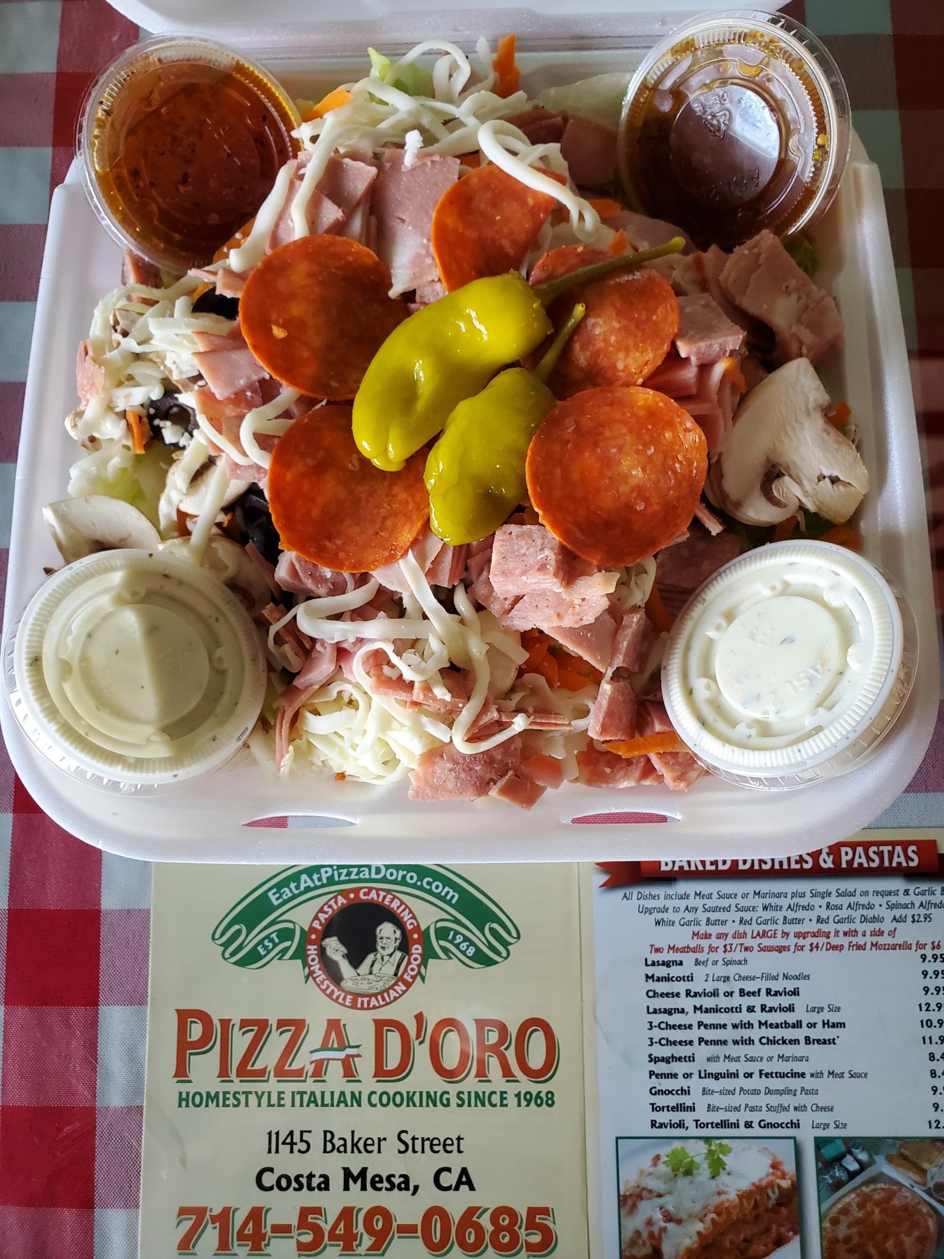 Menus Eat at Pizza D'Oro, Costa Mesa