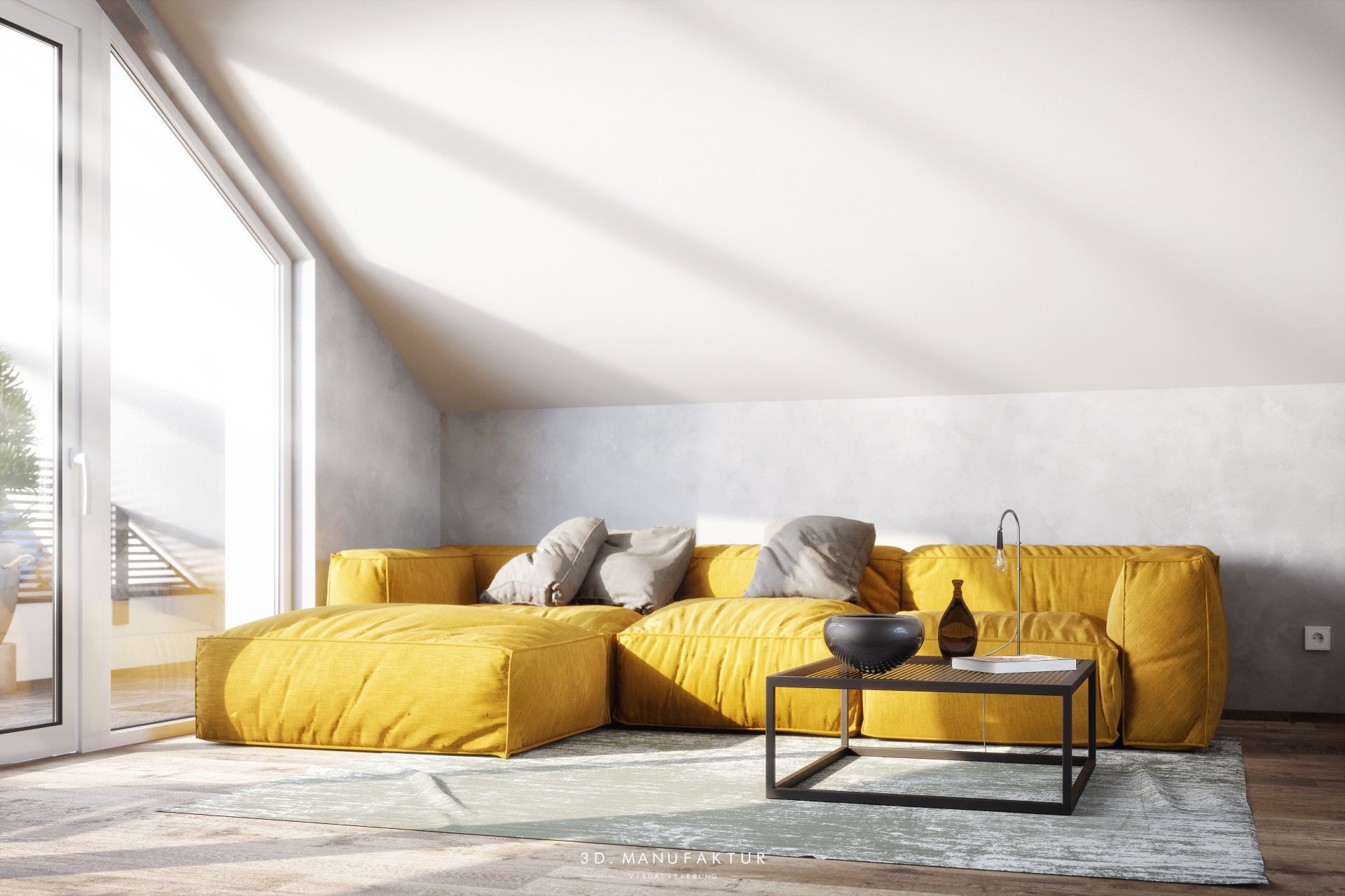 Architekturvisualisierung Haus A DG wohnen