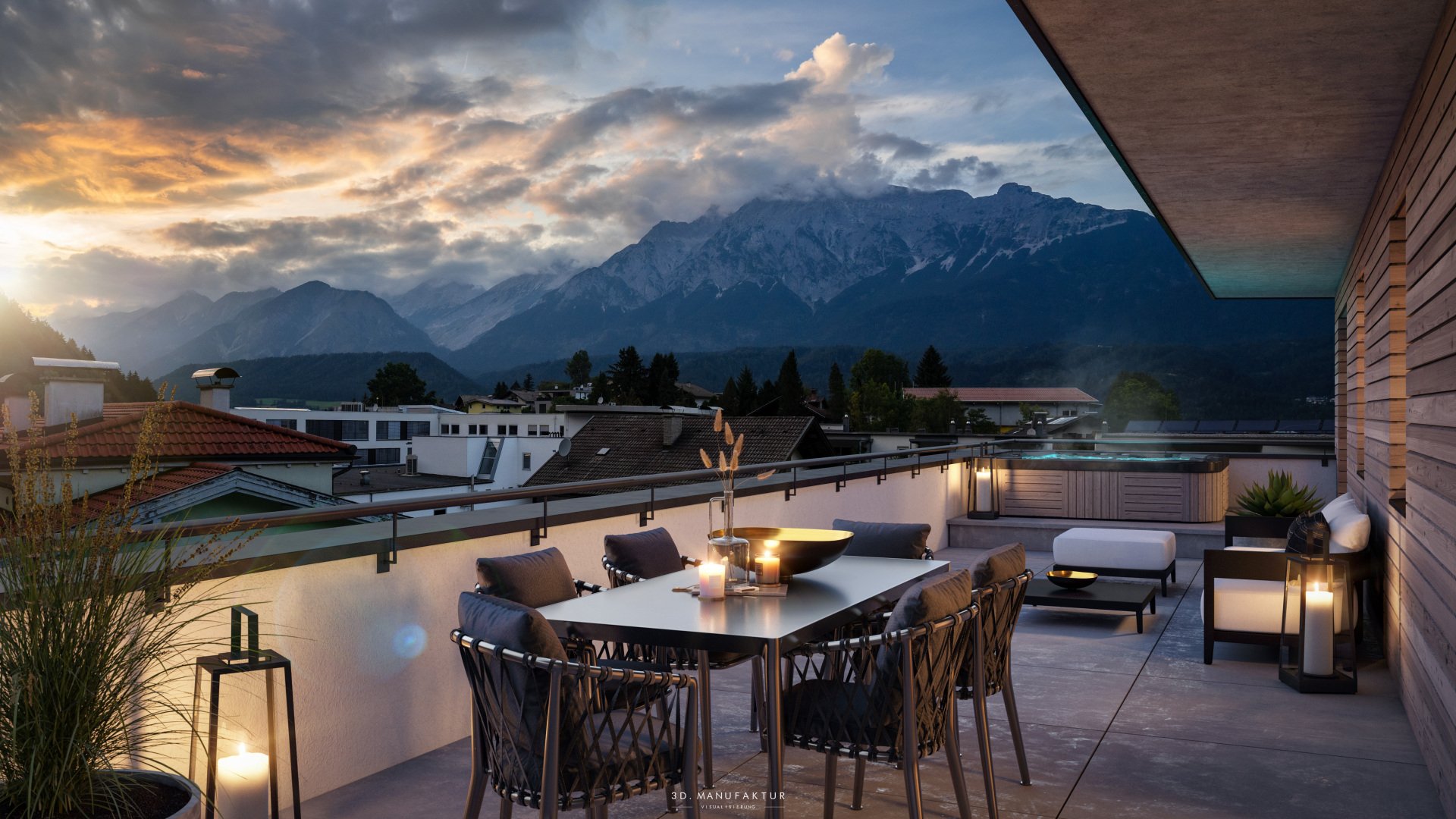 Architekturvisualisierung Wohnanlage Wattens