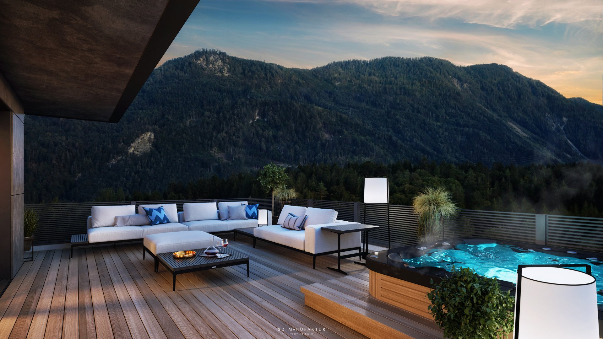 Architekturvisualisierung Wohnanlage Wiesing