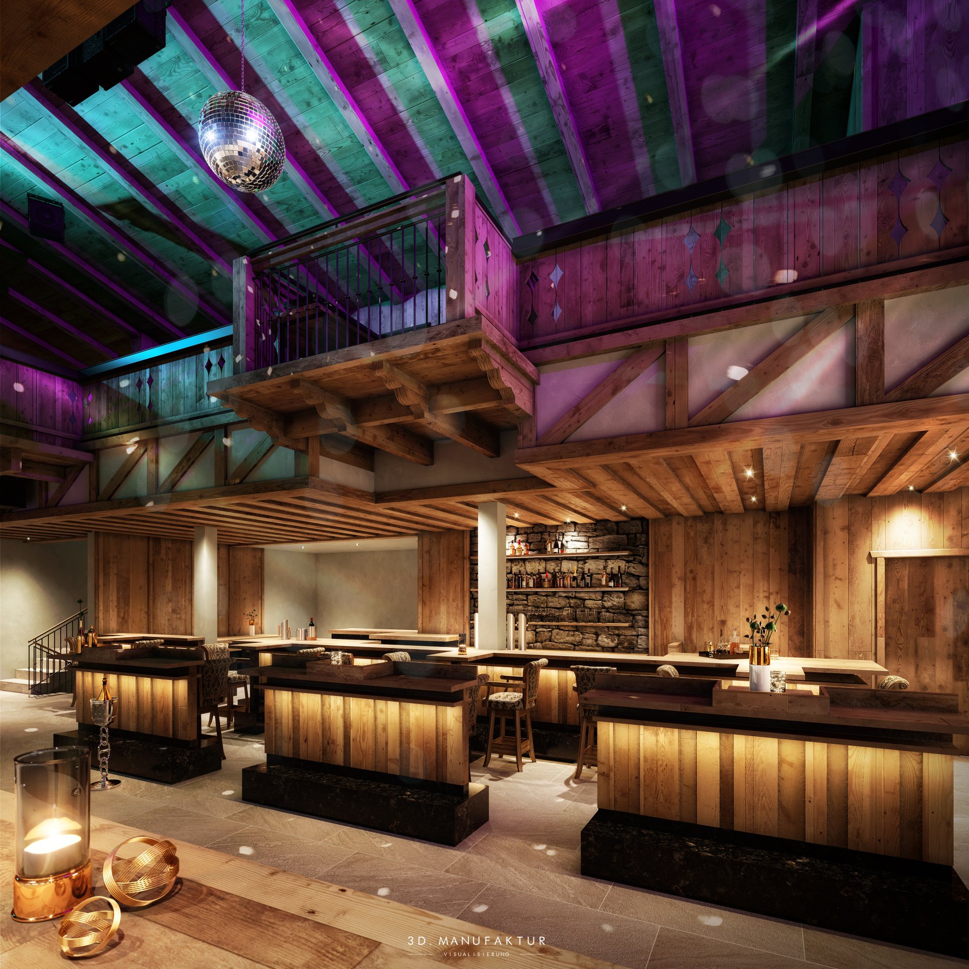 Architekturvisualisierung Trofana Alm Interior