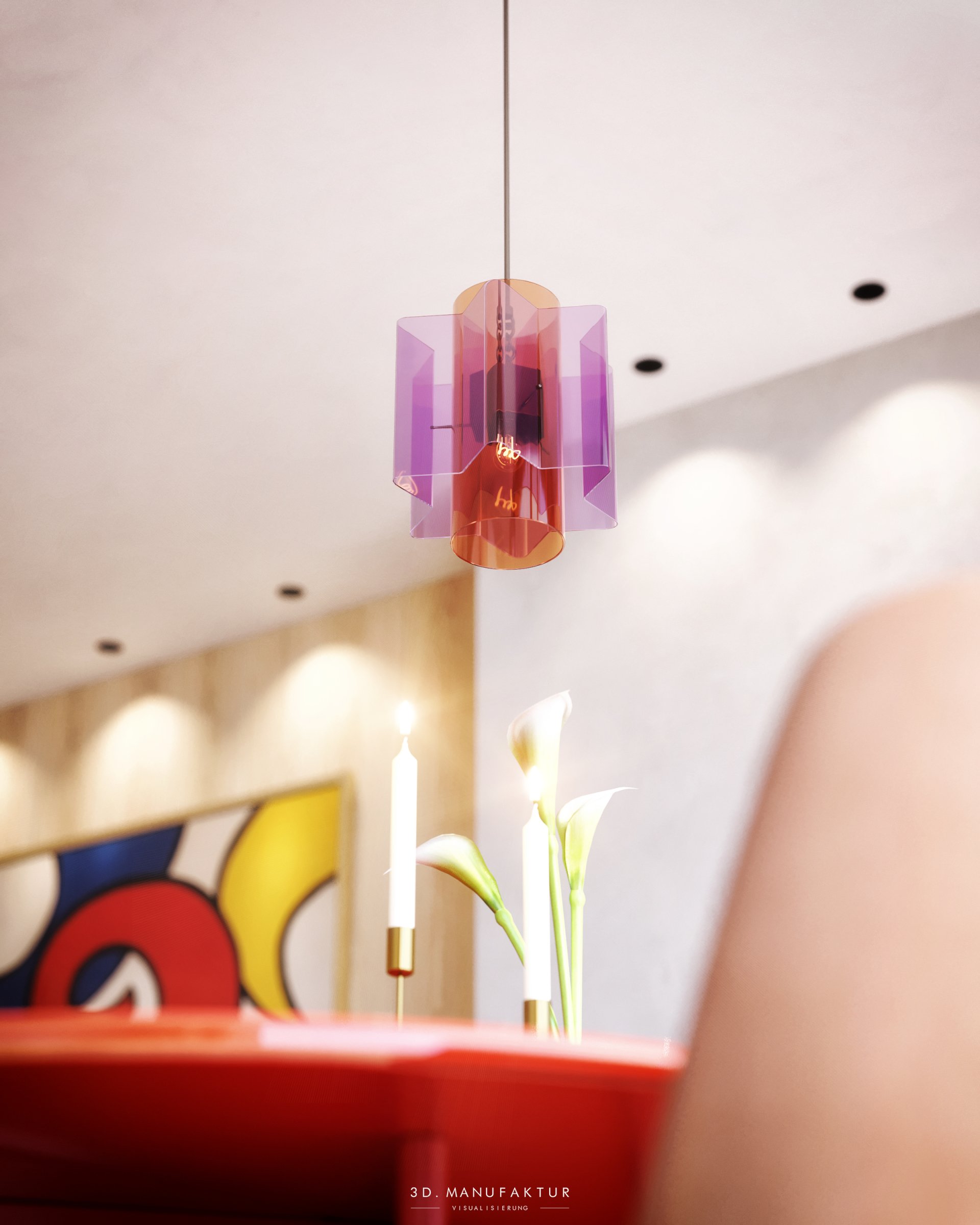 Visualisierung Chalet Arla Wohnraum Detail