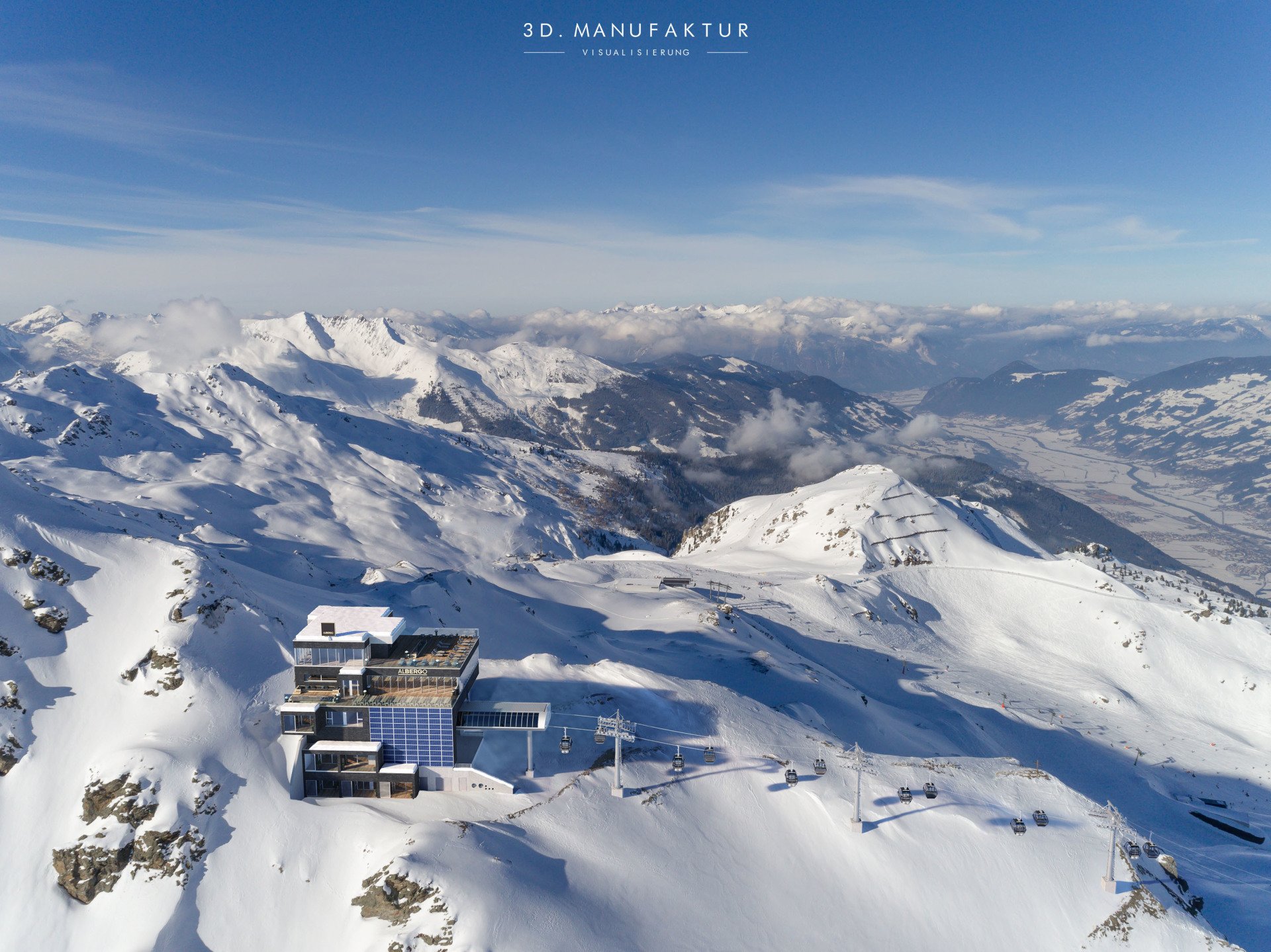 Architekturvisualisierung Skilift