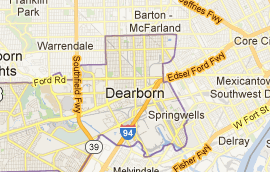 We service Dearborn Michigan map