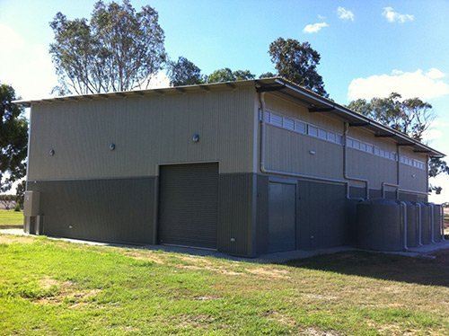 corner of building in the shade