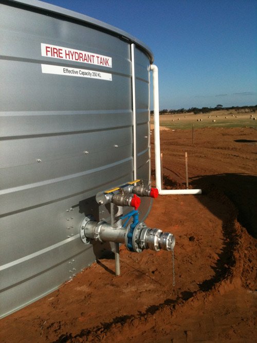 vertical image of close up water tank