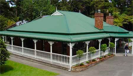 green metal roofing over patio