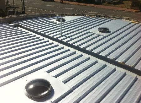 top view of metallic roof